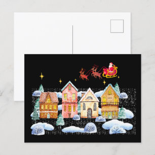 Jultomten North Pole-julbyn Vykort