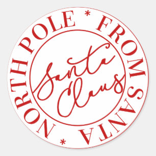 Jultomten North Pole Sticker Runt Klistermärke