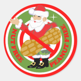 Jultomten Nöt-fria peanut-fria Stickers Runt Klistermärke