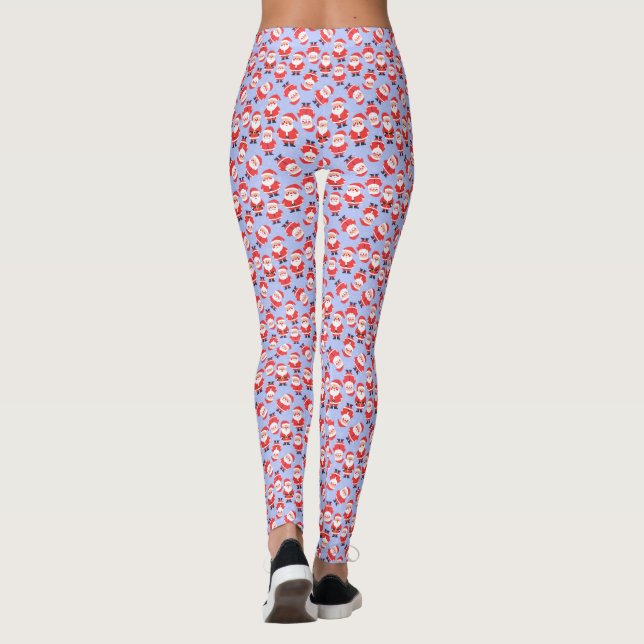 Jultomten Novelty Pastel Blue Party Leggings (Baksida)