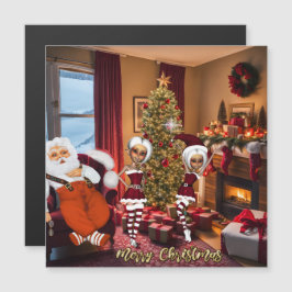 Jultomten och älvar efter arbetet.