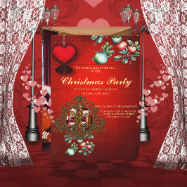 Jultomten och älvar efter arbetet. inbjudningar