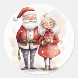 Jultomten och Claus-julstämparna Runt Klistermärke