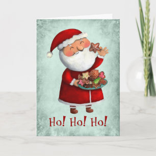 Jultomten och cookies helgkort