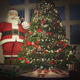 Jultomten och Cookies-jul Julgransmatta Borstad Polyester