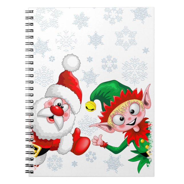 Jultomten och Elf-jultomten Tumber upp Anteckningsbok (Framsidan)