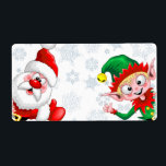 Jultomten och Elf-jultomten Tumber upp Fraktsedel<br><div class="desc">Cute och Lycklig Santa och Elf Lycklig jul Tecknade figurer med tummarna och fira Helgdagar. Original Vector Illustration Copyright BluedarkArt ChameleonArt.</div>