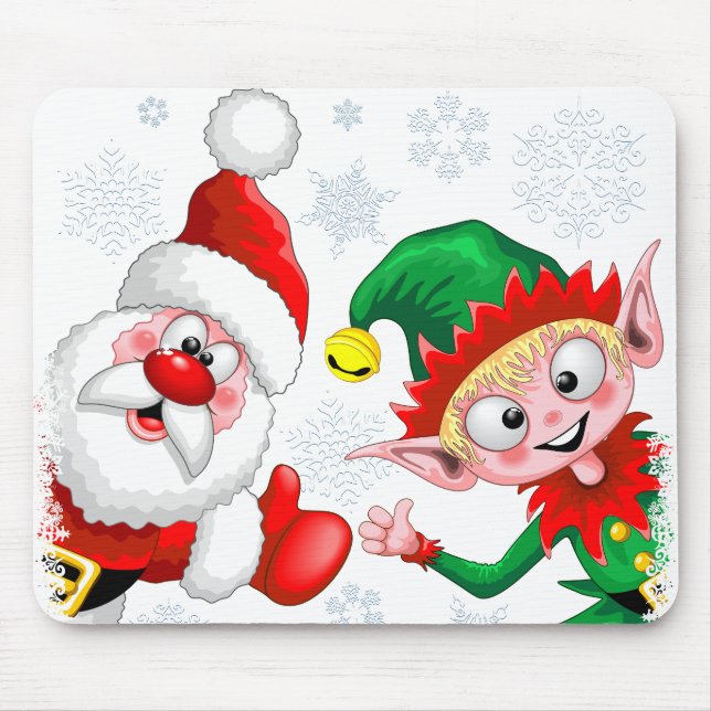Jultomten och Elf-jultomten Tumber upp Musmatta (Framsidan)