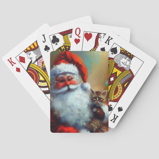 Jultomten och en katt (4) casinokort (Baksidan)