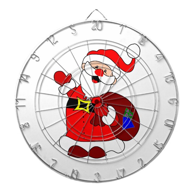 Jultomten och gåvan hänger lös clipart darttavla (Framsidan)