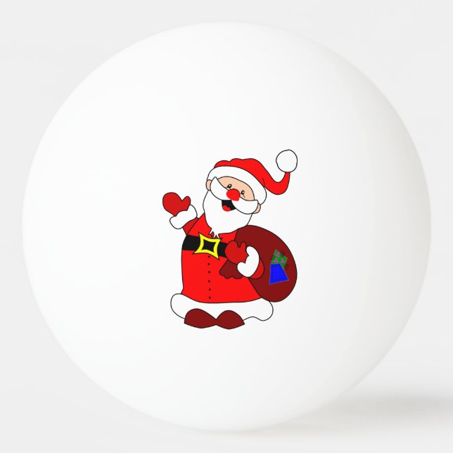 Jultomten och gåvan hänger lös clipart pingisboll (Baksidan)