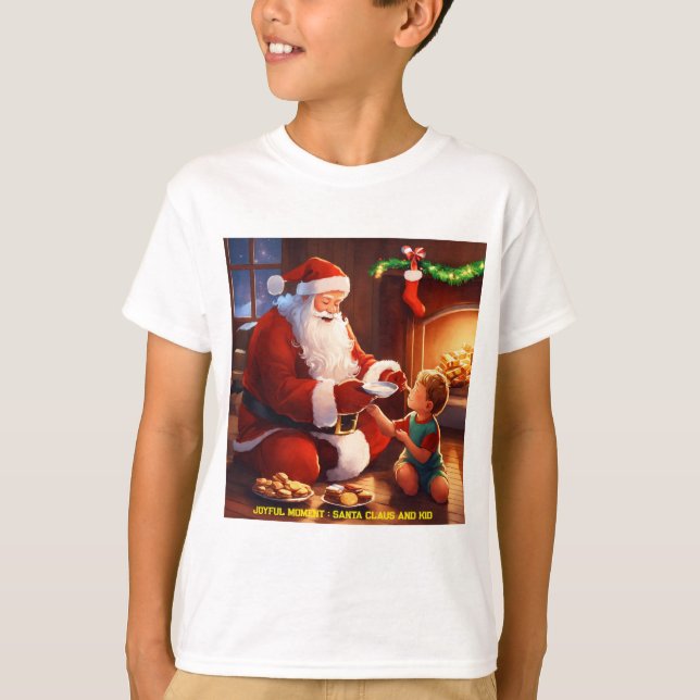 Jultomten och Glatta barn T-Shirt (Framsida)