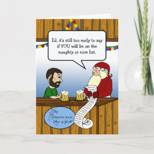 Jultomten och Guy vid Pub som går över listan Kort