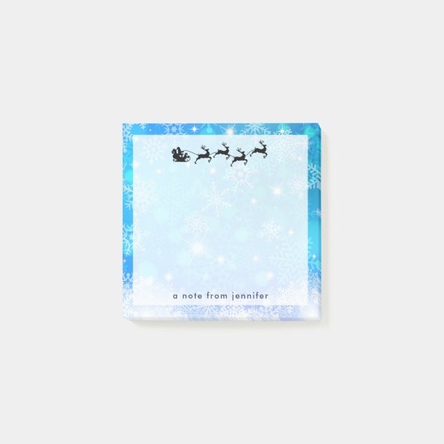 Jultomten och hans flygande renar jul post-it block (Framsida)