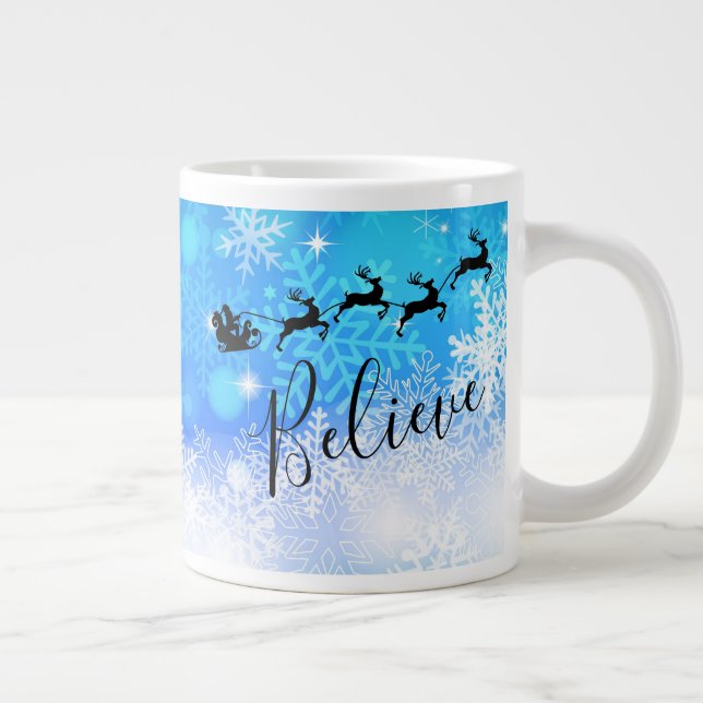 Jultomten och hans flygande renar - tro jumbo mugg (Höger)