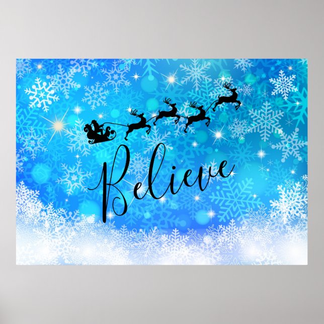 Jultomten och hans flygande renar - tro poster (Framsidan)