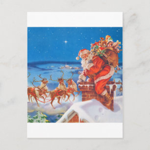Jultomten och hans mäktiga renare helg vykort