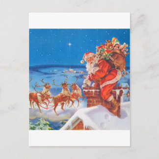 Jultomten och hans mäktiga renare helg vykort