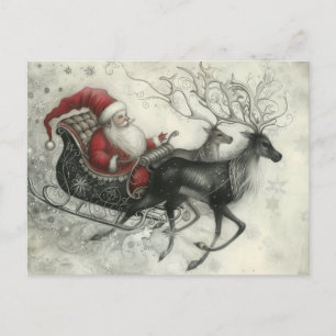 Jultomten och hans renar helg vykort