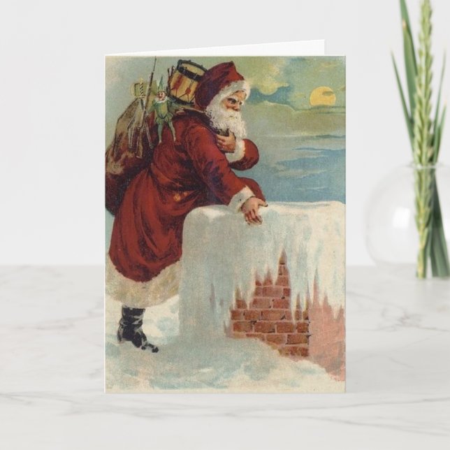 Jultomten och hans renar helgkort (Framsida)