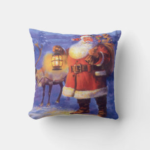 Jultomten och hans renar kudde