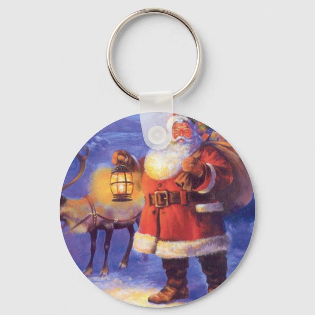 Jultomten och hans renar nyckelring (Framsida)