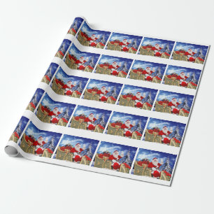 Jultomten och hans vesslor som slår in papper presentpapper
