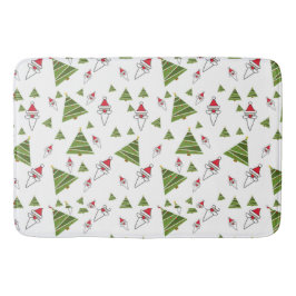 Jultomten och Julgranar Badrumsmatta