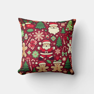 Jultomten och julprydnad kudde