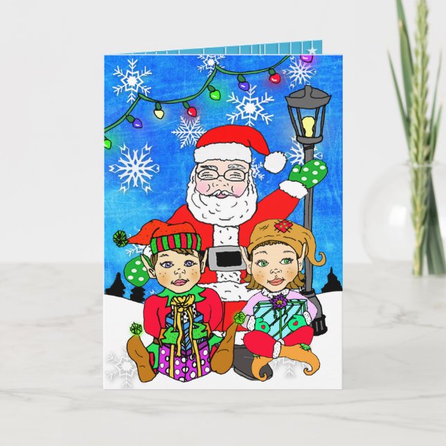 Jultomten och jultomten kort (Framsida)