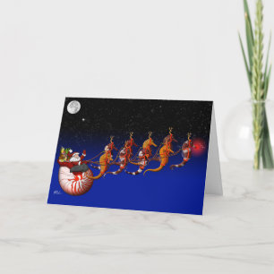 Jultomten och kort för SeahorseSleighhälsning