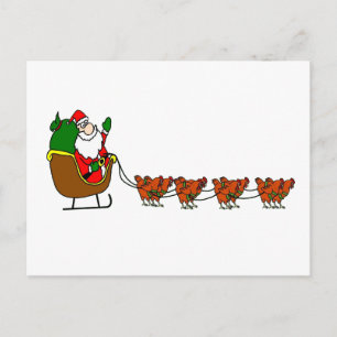 Jultomten och kycklingrener helg vykort