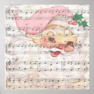 Jultomten och Lagrar i Vintage Lakan Music Poster