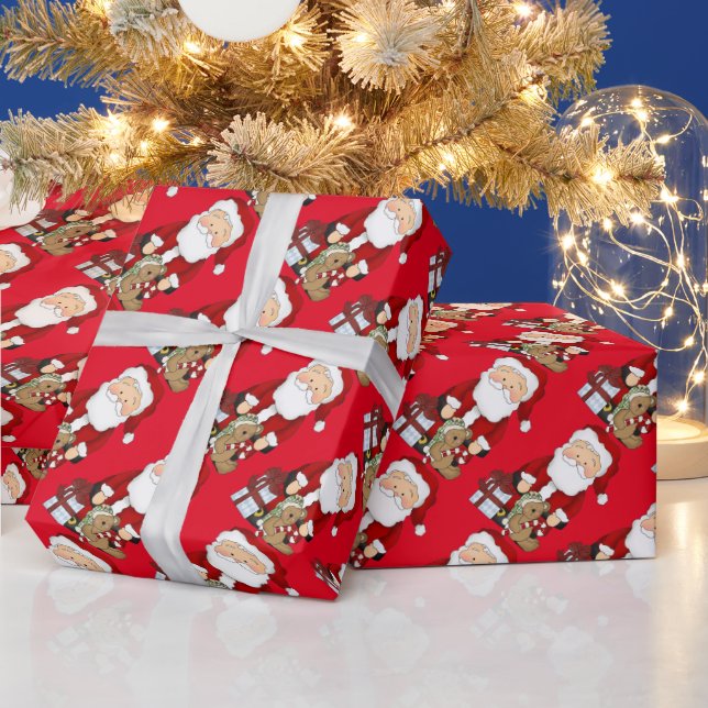 Jultomten och leksaker är pappra presentpapper (Helgdagar)