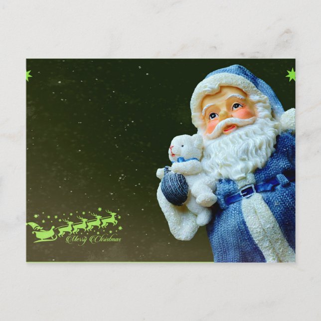 Jultomten och Nalle jul Helg Vykort (Framsida)