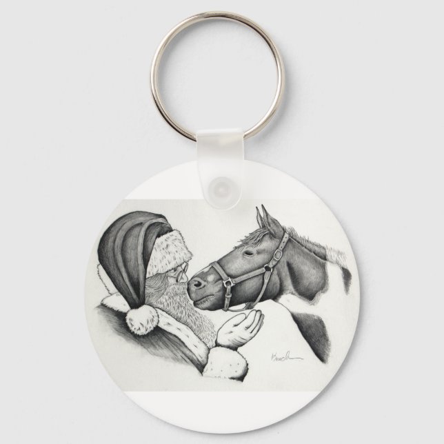 Jultomten och Paint Horse Nyckelring (Framsida)