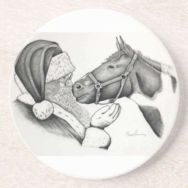 Jultomten och Paint Horse Underlägg (Framsidan)