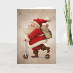 Jultomten och Pushsparkcykeln Helgkort