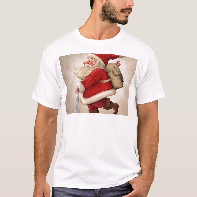 Jultomten och Pushsparkcykeln Tee Shirt (Framsida)