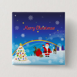 Jultomten och renar knapp