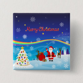 Jultomten och renar knapp