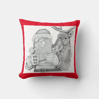 Jultomten och renar kudde