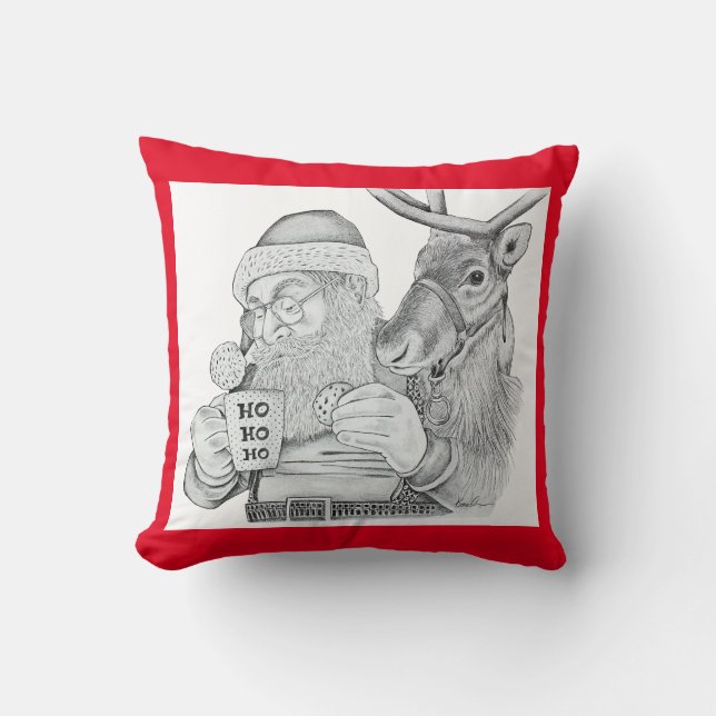 Jultomten och renar kudde (Framsida)