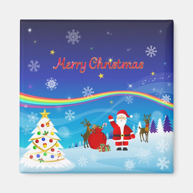 Jultomten och renar magnet (Framsidan)
