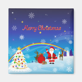 Jultomten och renar magnet