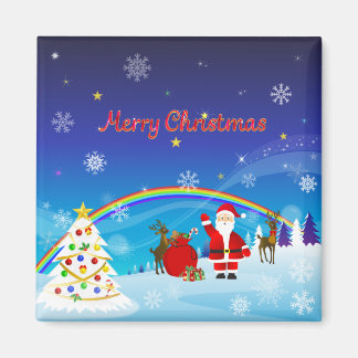 Jultomten och renar magnet