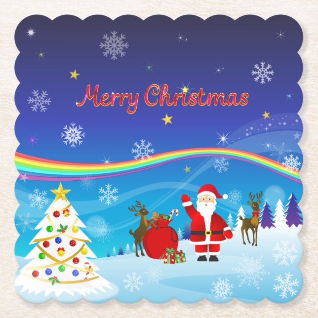 Jultomten och renar underlägg papper (Framsida)