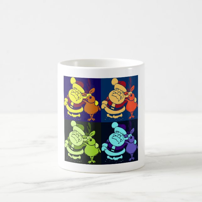 Jultomten och Rener Pop Art Kaffemugg (Center)