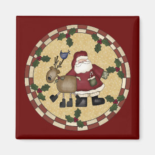 Jultomten och renjulmagnet magnet