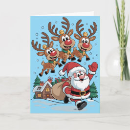 jultomten och Rudolf roliga Helgkort